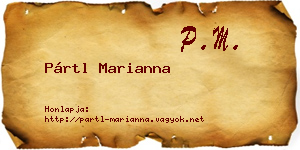 Pártl Marianna névjegykártya